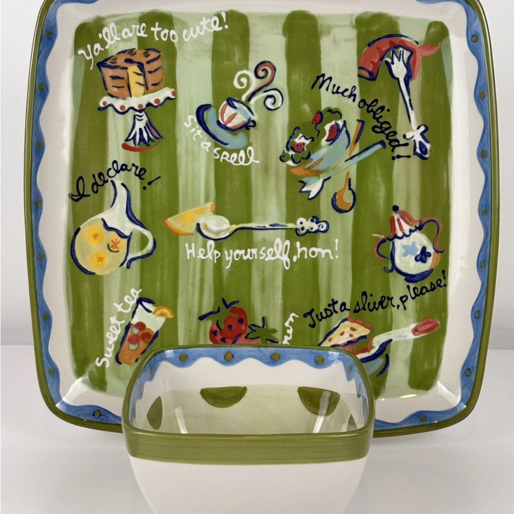 Southern Living at Home Sounds of the South Colorful Ceramic Plate and Bowl Set
